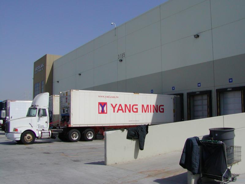 Truck in warehouse dock